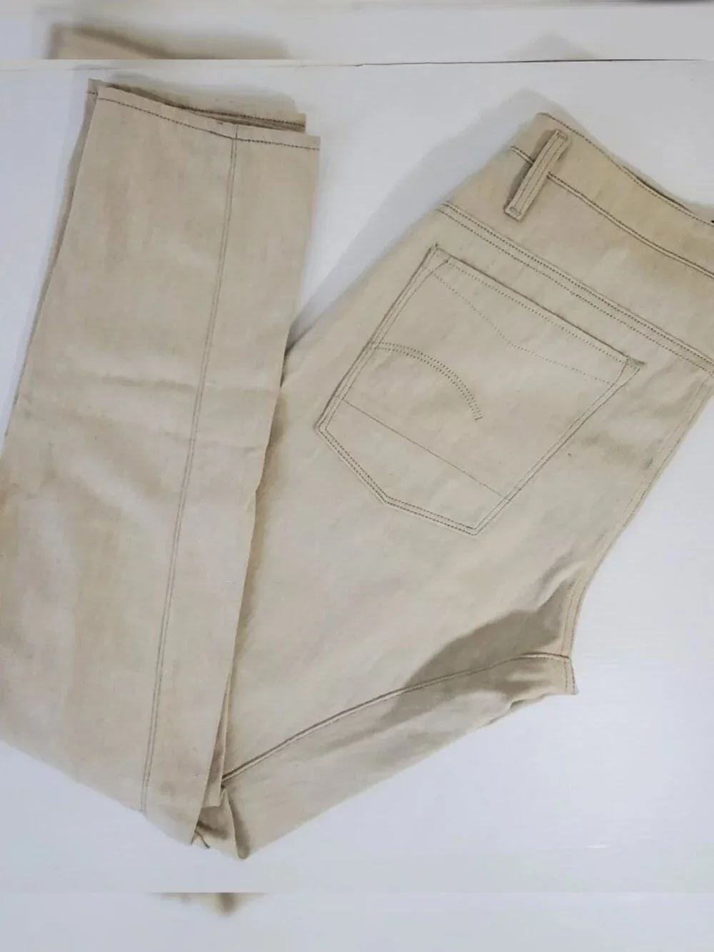 G-STAR RAW SCUTAR 3D SLIM TAPERED DENIM PANT WOMEN'S SIZE W32 L34 COLOR ECRU